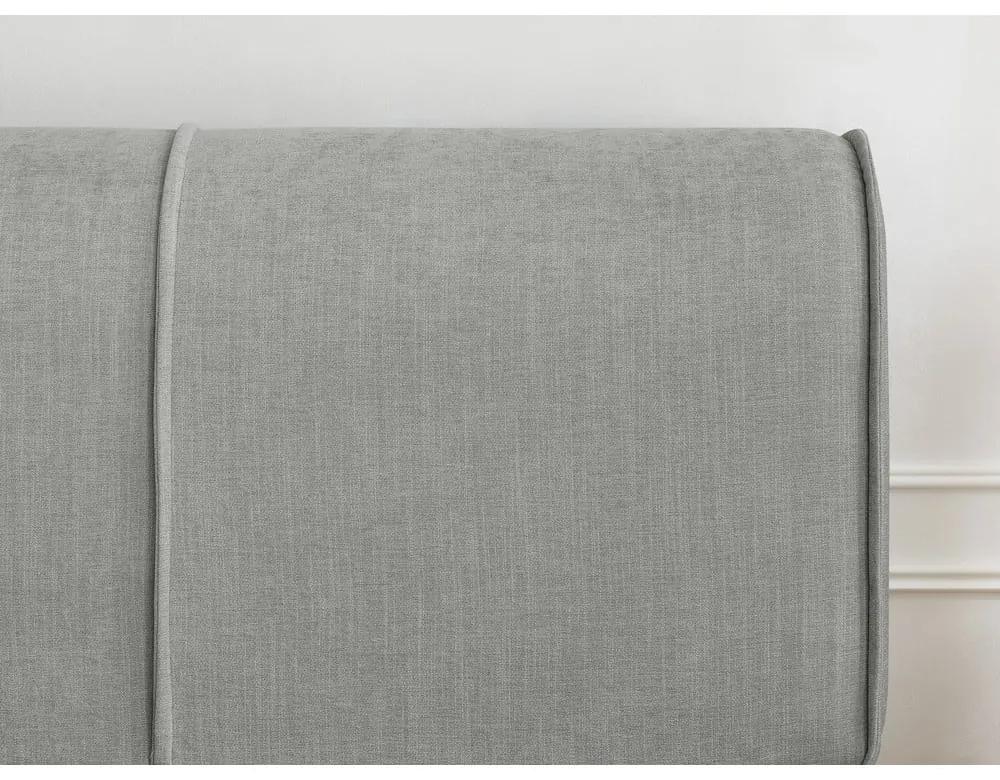 Letto matrimoniale imbottito grigio chiaro con contenitore con griglia 180x200 cm Vernon - Bobochic Paris