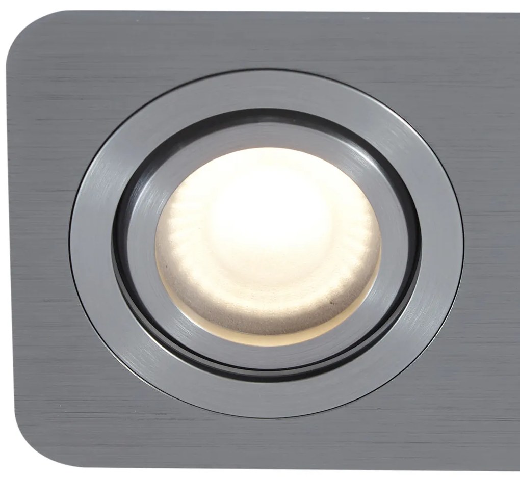 Faretto da incasso rotondo color canna di fucile GU10 50mm orientabile e inclinabile IP44 2-luci - Alberto