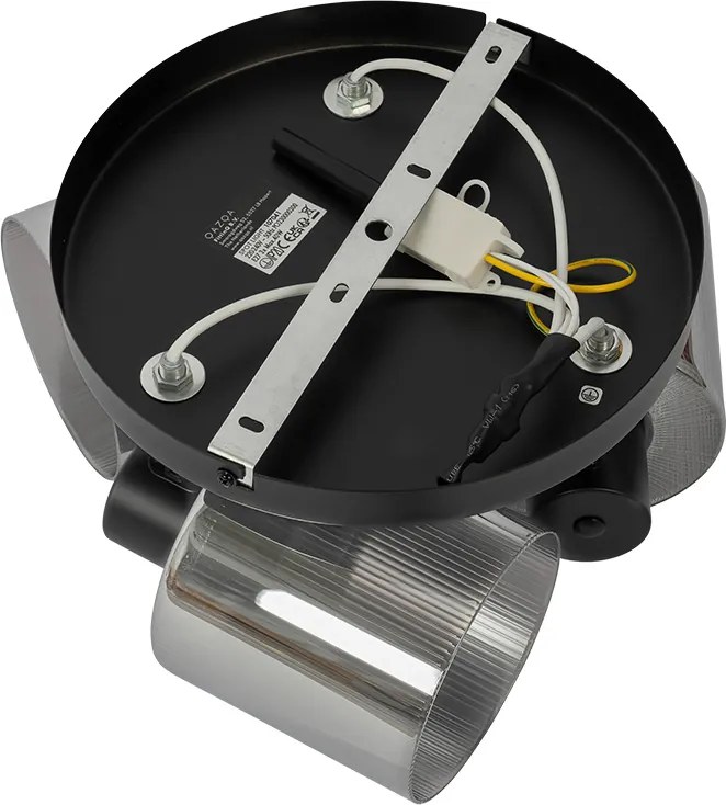 Faretto da soffitto nero con vetro fumé rotondo 3 luci orientabili - Laura
