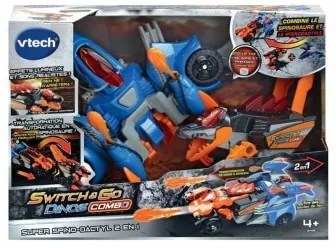 Super Robot Trasformabile Vtech Switch  Go Dinos Combo: SUPER SPINO-DACTYL 2 IN 1 Dinosauro