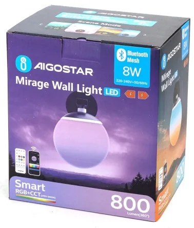 Aigostar - LED RGBW Applique dimmerabile MESH Smart LED/8W/230V + +TC