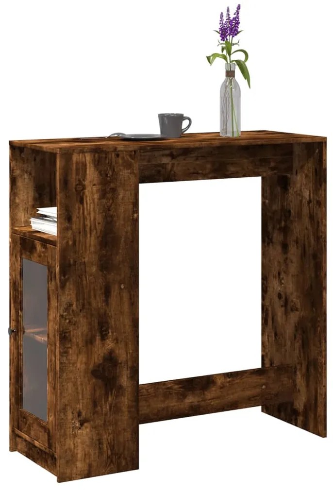 Tavolo Bar Con Rastrelliera Rovere 101x40x103,5 Cm Multistrato /