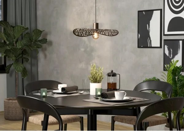 Eglo 44124 - Lampadario a sospensione con cavo SWABY 1xE27/60W/230V diam. 40 cm bronzo