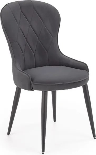 Sedia K366 grigio velluto