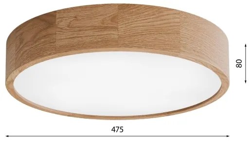 Plafoniera da bagno CLEO 4xE27/24W/230V IP54 diametro 47,5 cm quercia