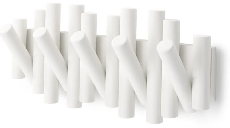 Appendiabiti da parete bianco in legno di pino Picket - Umbra