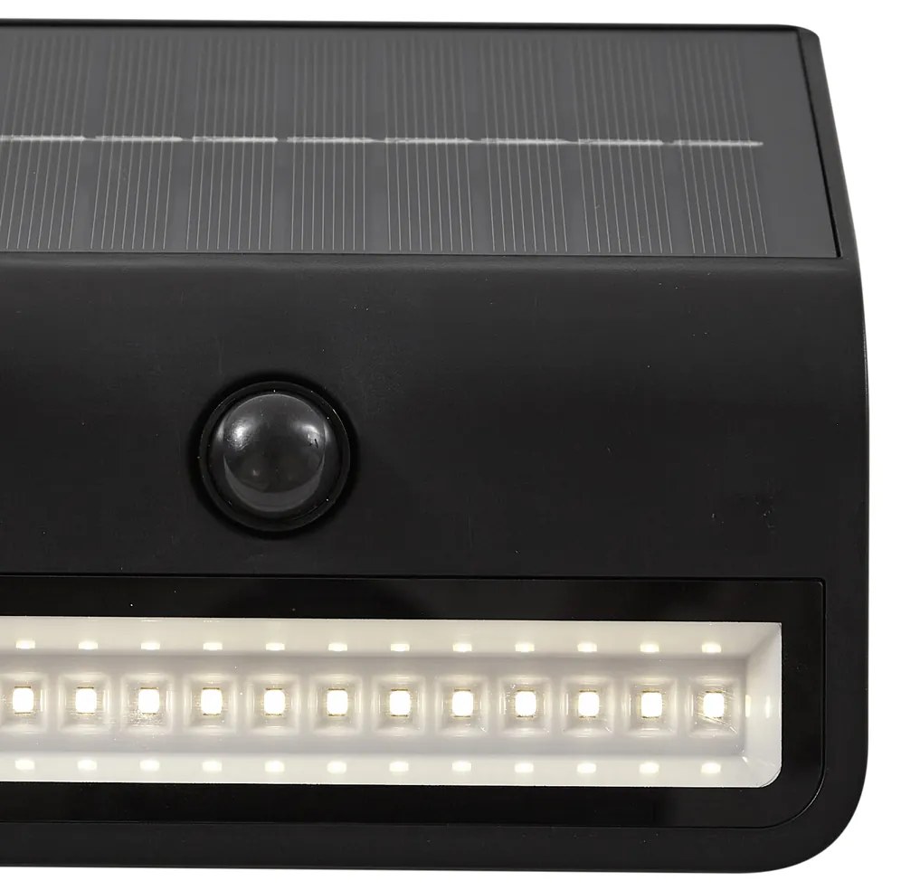 Applique da esterno nera con LED IP54 con sensore di movimento solare - Floody