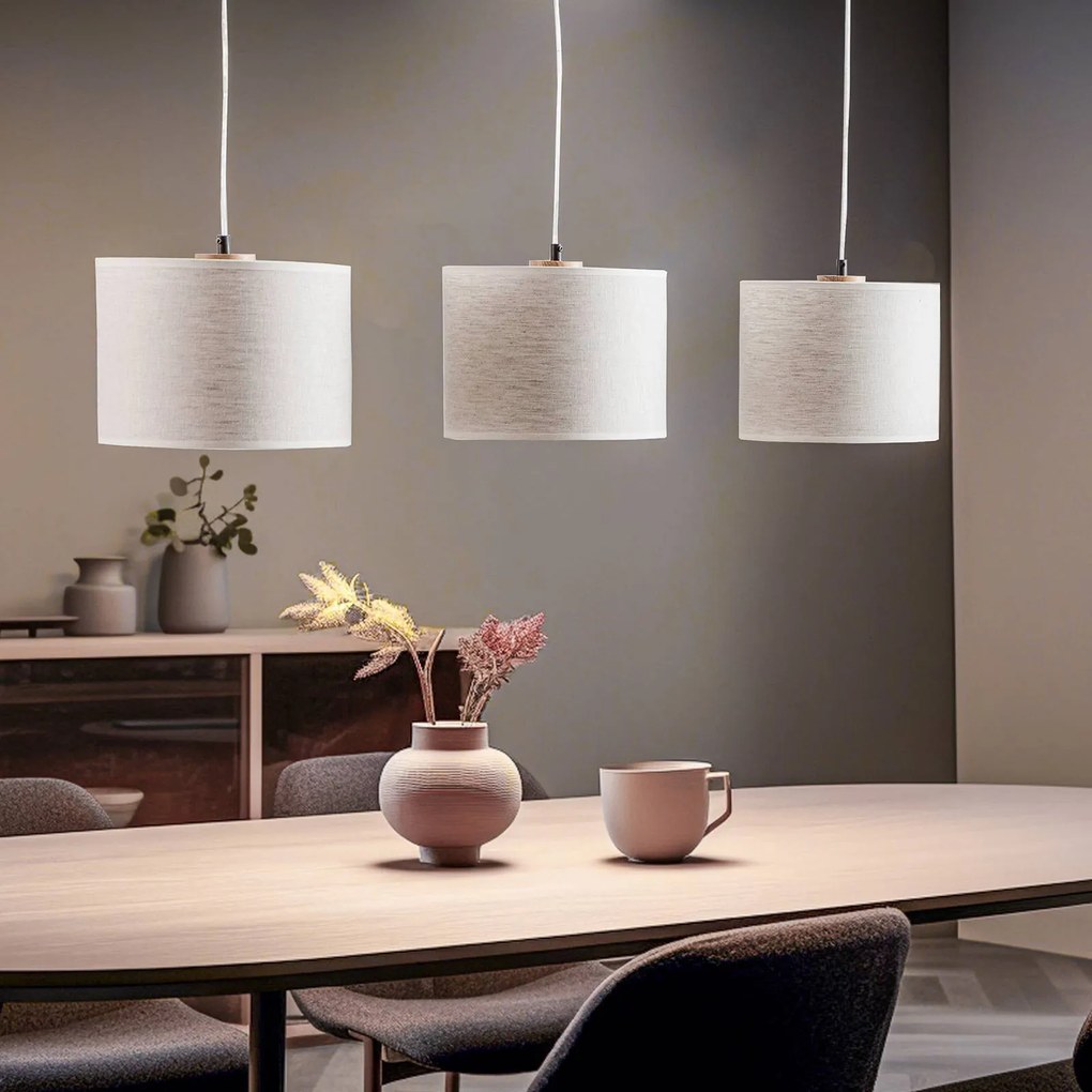 Lampada a sospensione Canvas BRITOP, dimmerabile, Legno chiaro, Soggiorno / Sala da pranzo, Legno, Scandinavo, Lampada a sospensione