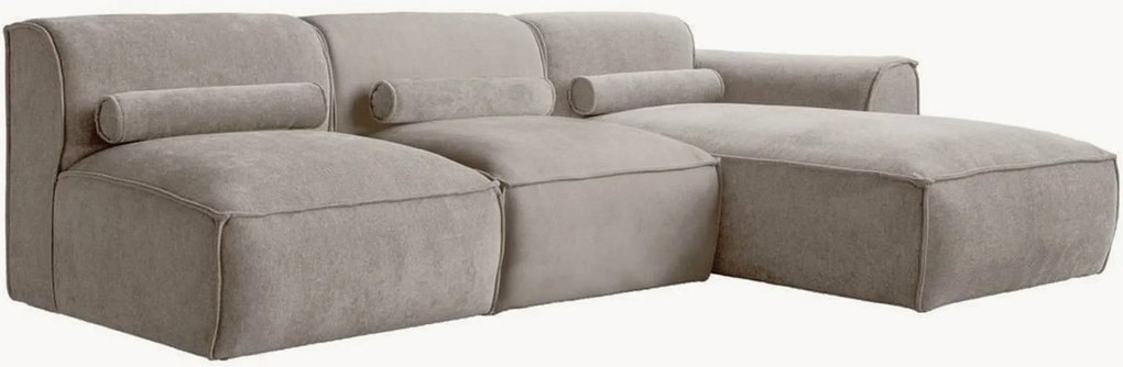 Divano angolare componibile 3 posti in ciniglia Flex Felix