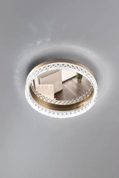 Lampada da soffitto regina, acrilico trasparente, oro santino + mon...