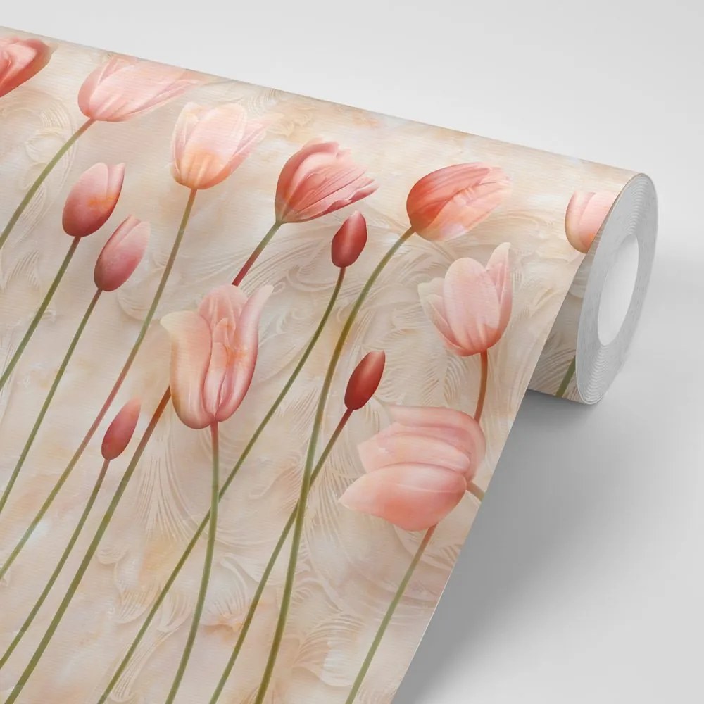 Carta da parati – Tulipani rosa antico