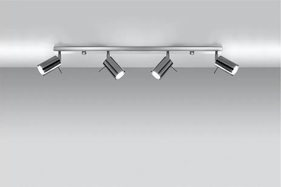 Lampada da soffitto in argento 4L Etna - Sollux