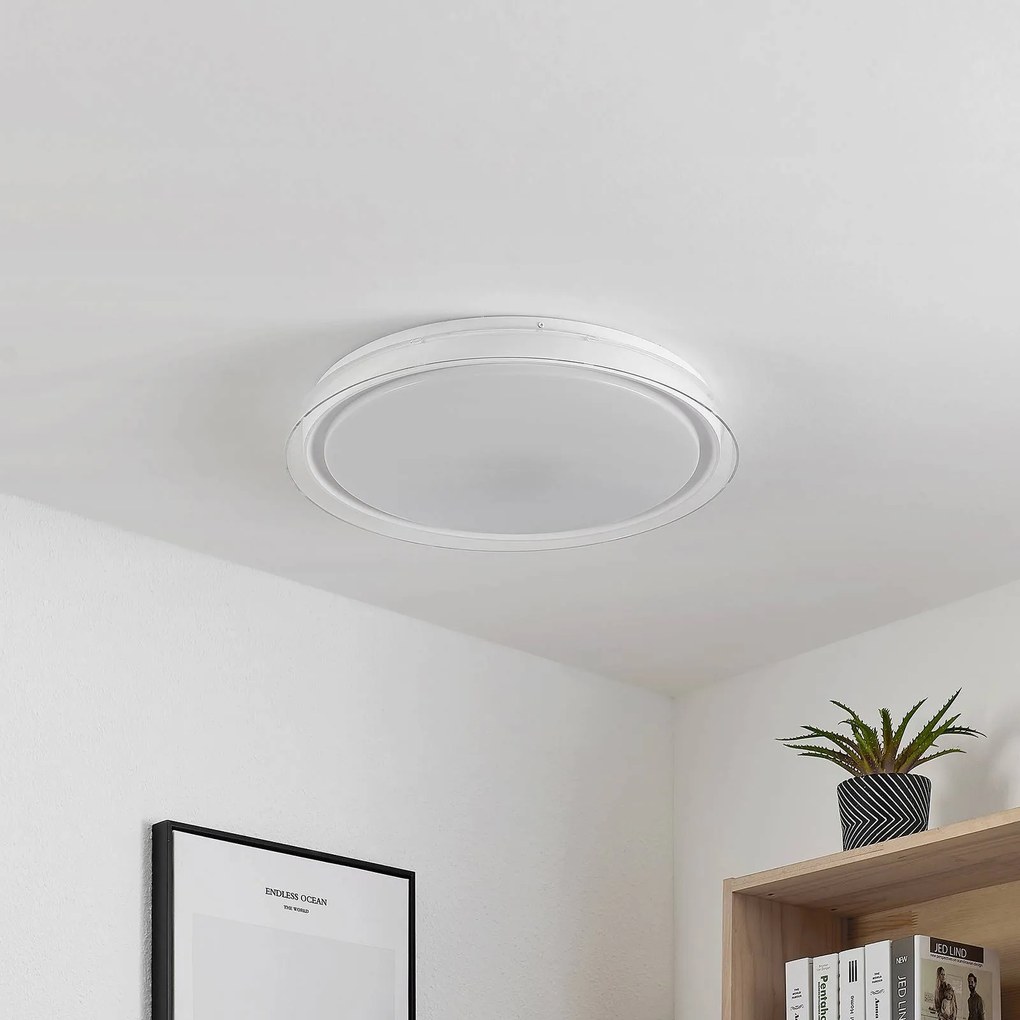 Plafoniera LED Lindby Sleya Ø 50 cm, bianco, CCT, dimmerabile