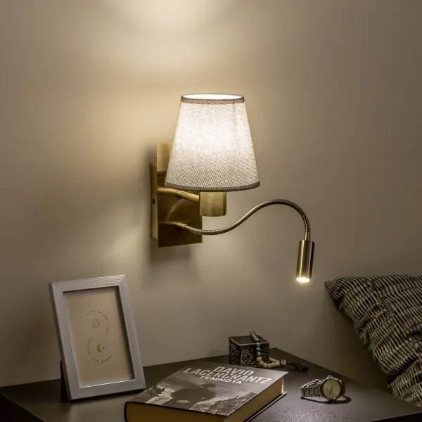 Brilagi - Applique a LED NUBILA 1xE27/25W/230V + LED/3W ottone/grigio