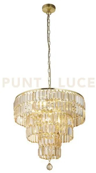 Empire 5lt pendant - metallo ottone satinato e bicchiere champagne