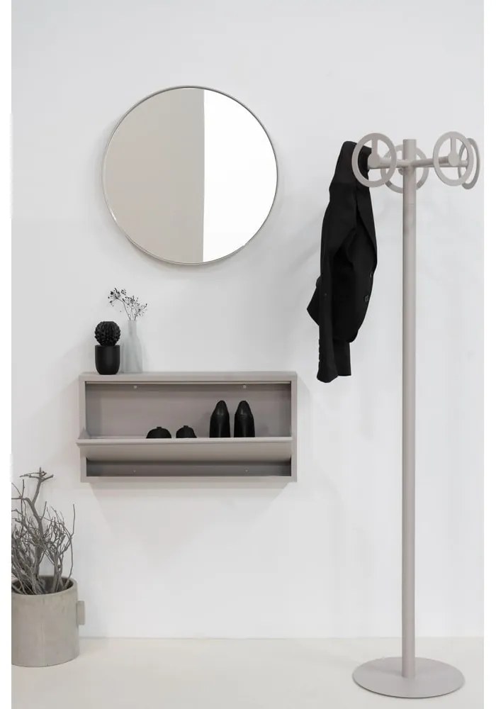 Scarpiera grigio tortora in metallo con ante ribaltabili 75x37,5x12,5 cm Billy – Spinder Design