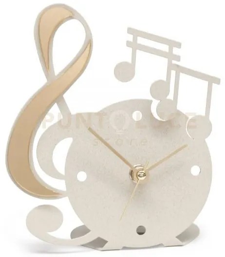 Orologio musica decorato avorio in ferro 13,5x15,5cmh