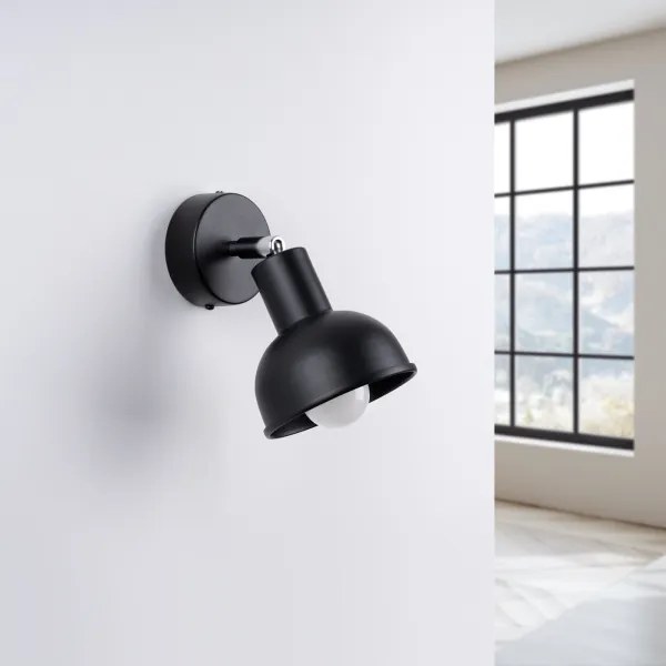 Sollux SL.1316 - Faretto da parete ELBA 1xE27/15W/230V nero