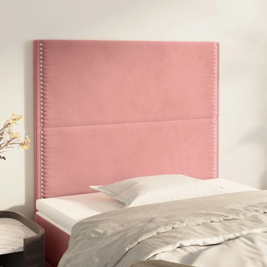 Testiere 2 Pz Rosa 100x5x78/88 Cm İn Velluto /