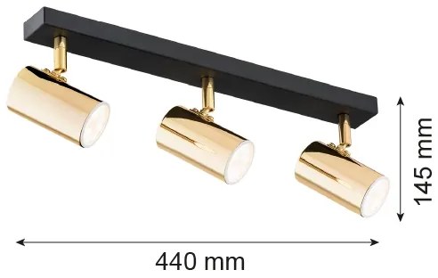 Argon 1474 - Faretto LAGOS 3xGU10/5W/230V ottone/nero