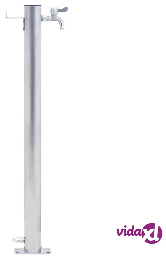 vidaXL Colonna d'Acqua da Giardino 100 cm Acciaio Inox Rotonda