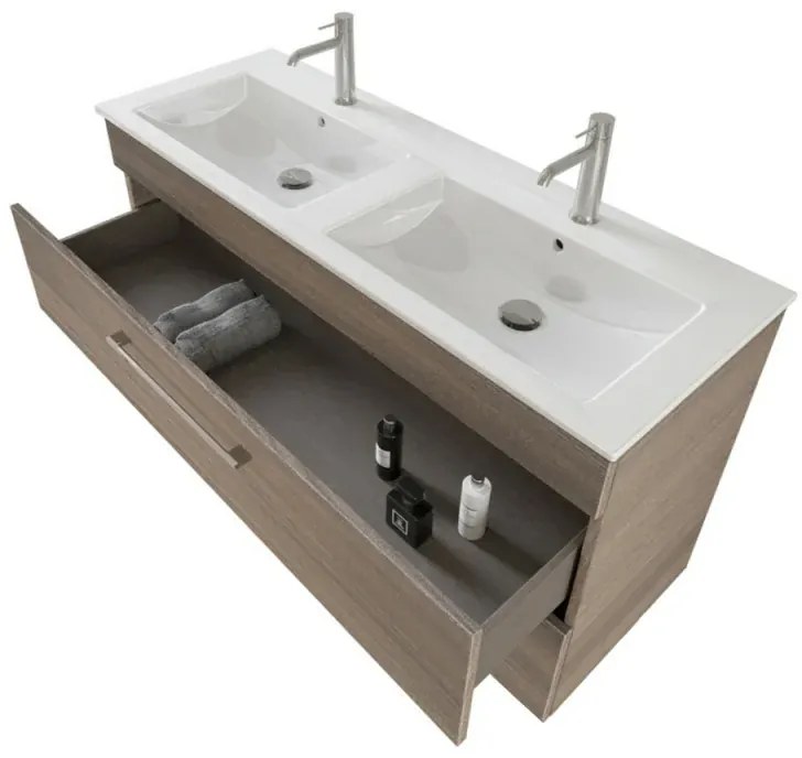 Mobile bagno sospeso 120 cm Smart olmo con specchio