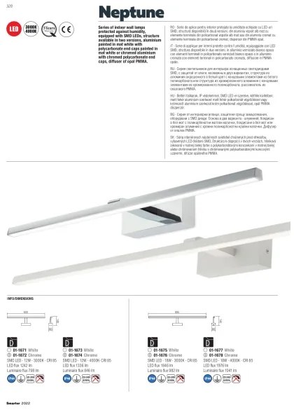 Redo 01-1673 - Illuminazione a LED per specchi da bagno NEPTUNE LED/12W/230V IP44