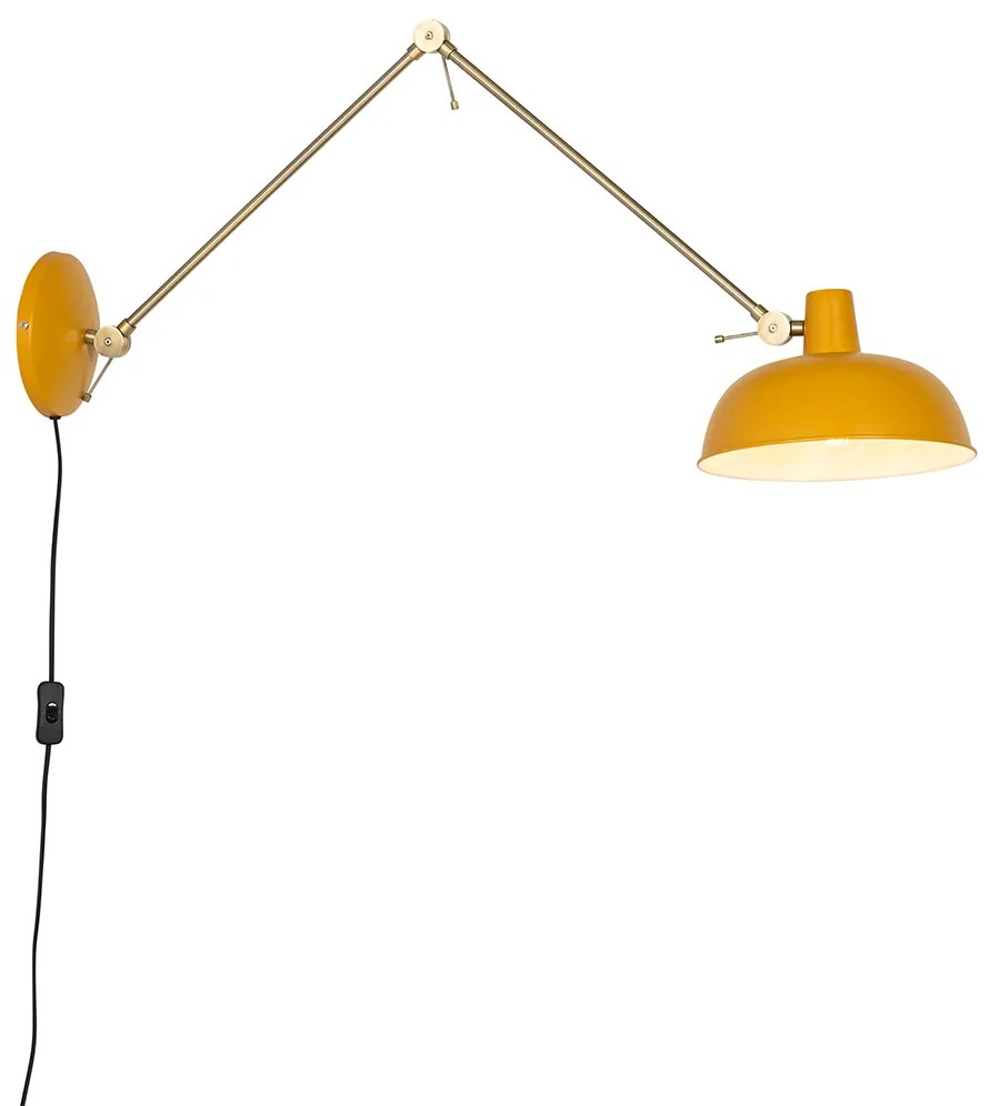 Lampada da parete smart acciaio giallo con bronzo incl. WiFi P45 - Milou