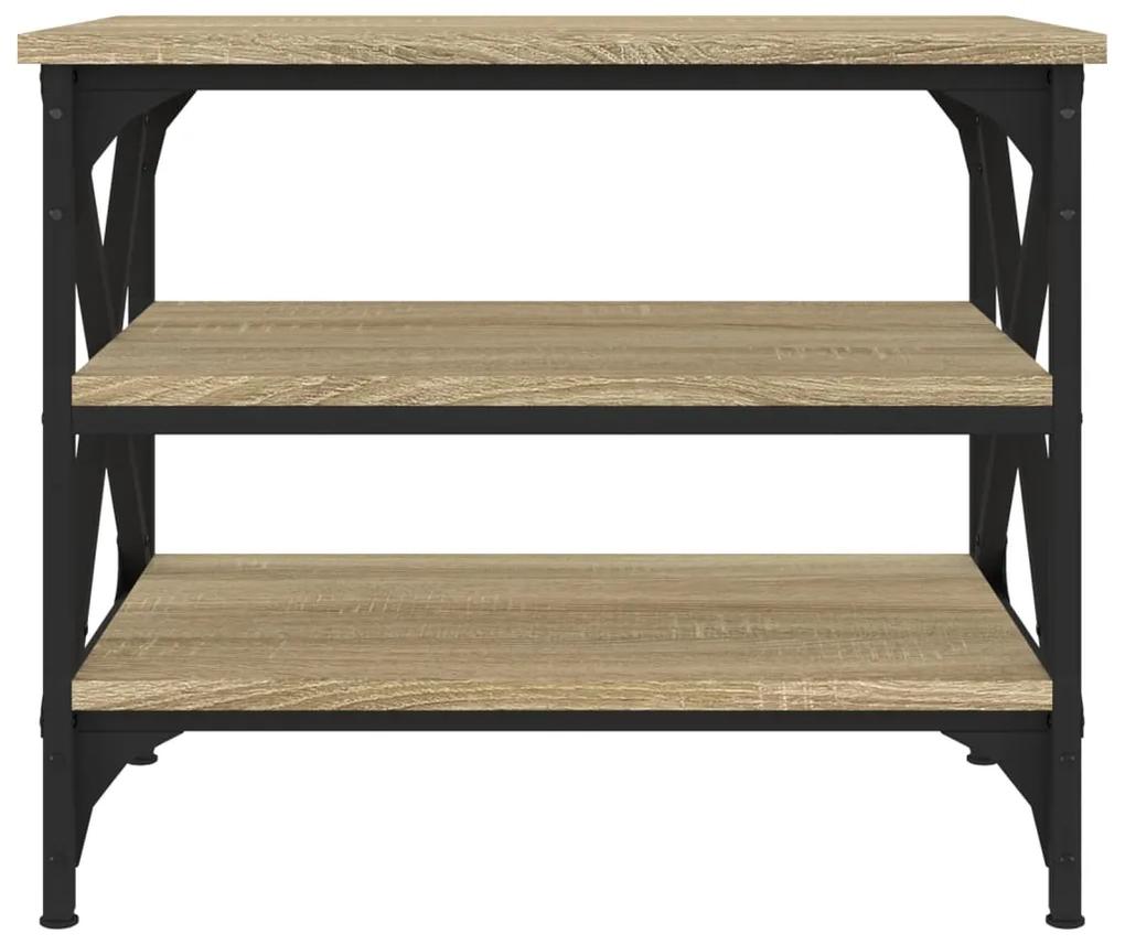 Tavolino rovere sonoma 55x38x45 cm in legno multistrato