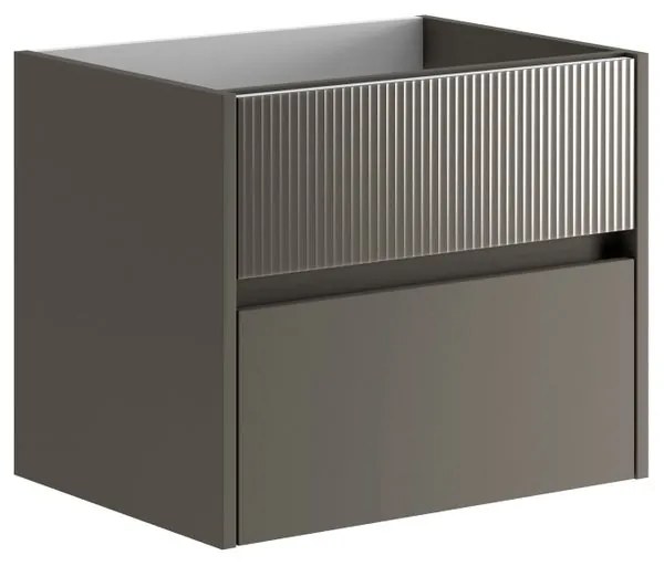 Mobile da bagno sospeso sotto lavabo L 59.5 x H 50 x P 45.5 cm grigio laccato opaco, 2 cassetti VISOBATH Niwa
