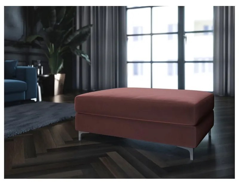 Pouf in velluto rosa scuro Devichy Rothe - devichy