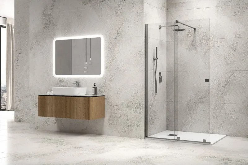 Kamalu - Parete walk in scorrevole 160 cm finitura cromo | KNM4000W-C