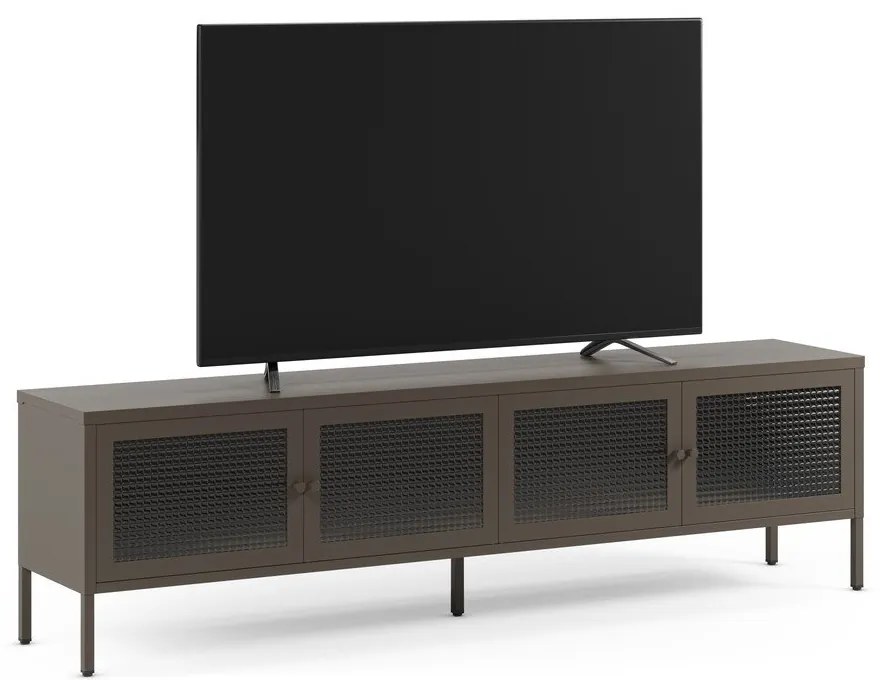 Mobile TV grigio in metallo 160x50x35 cm Layna – Marckeric