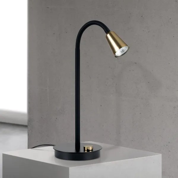 Orion - Lampada da tavolo flessibile dimmerabile DOTTY 1xGU10/10W/230V nero/ottone