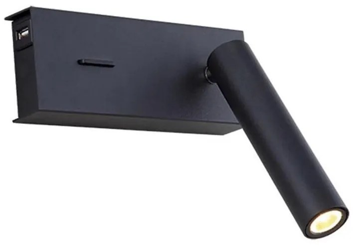 Zambelis H75 - Applique a LED LED/3W/230V USB nero