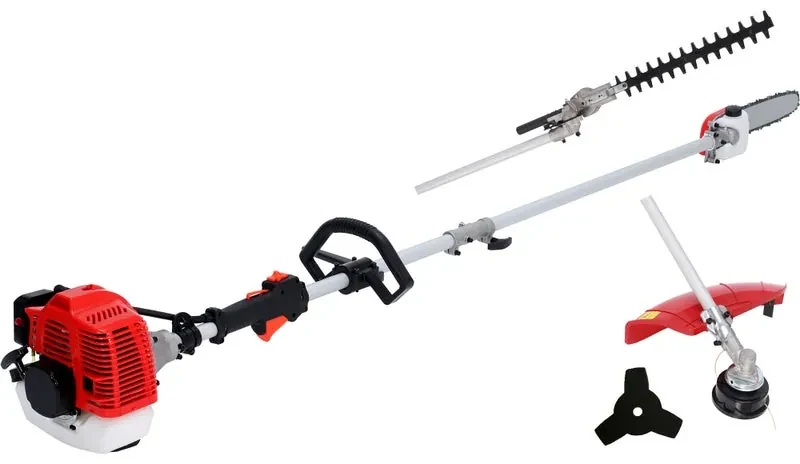 Decespugliatore a scoppio 2 tempi 33 cm³ Multitool maori impugnatura a d con testa in nylon 2 fili