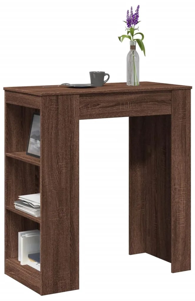 Tavolo Bar Con Rastrelliera Marrone 95x47x103,5 Cm Multistrato /