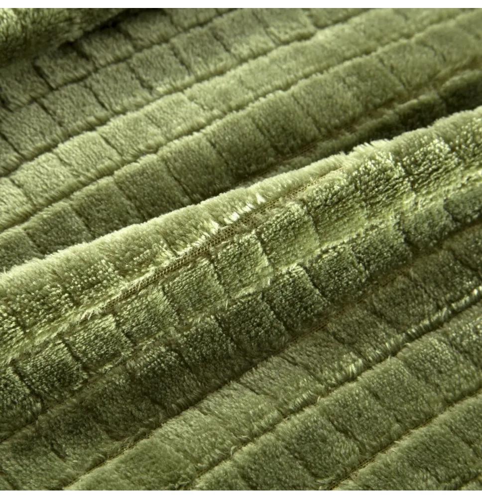 Coperta in microfibra con effetto 3D Cindy2 verde militare