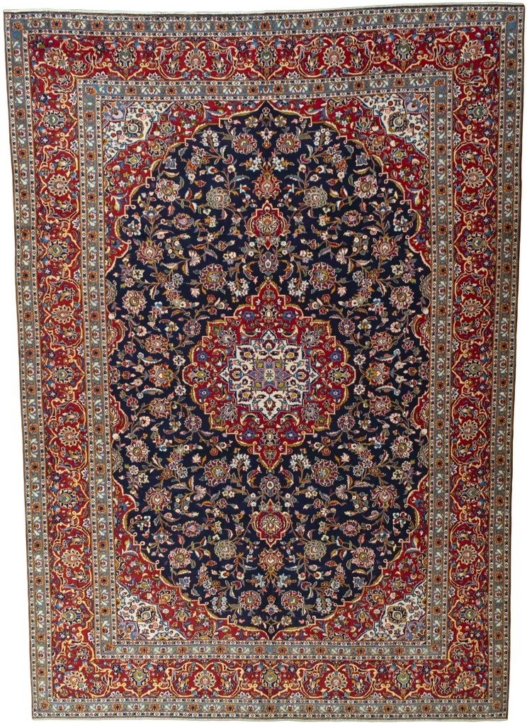 Kashan Tappeto persiano 310x430 Blu (Iran) Annodato A Mano