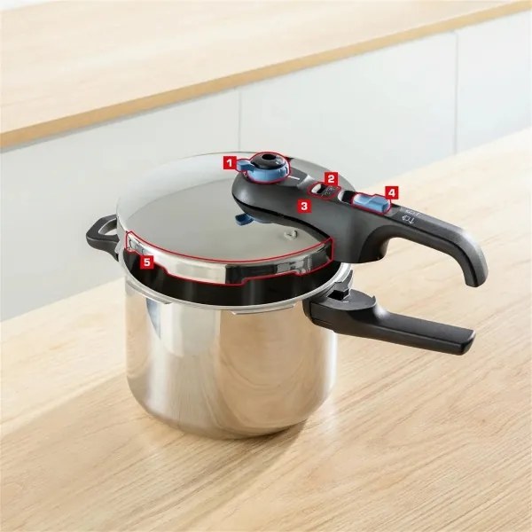 Tefal - Pentola a pressione 4 l SECURE TRENDY acciaio inossidabile