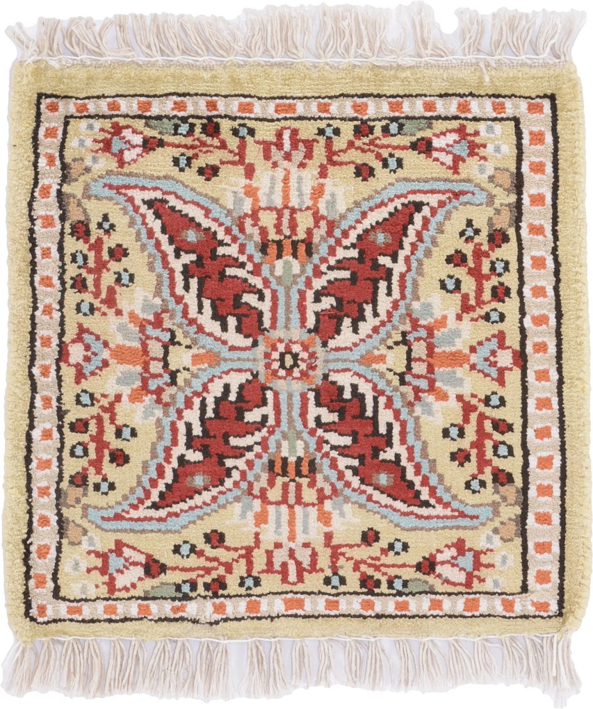 Agra Tappeto orientale 30 x 30 (Indian) Annodato A Mano