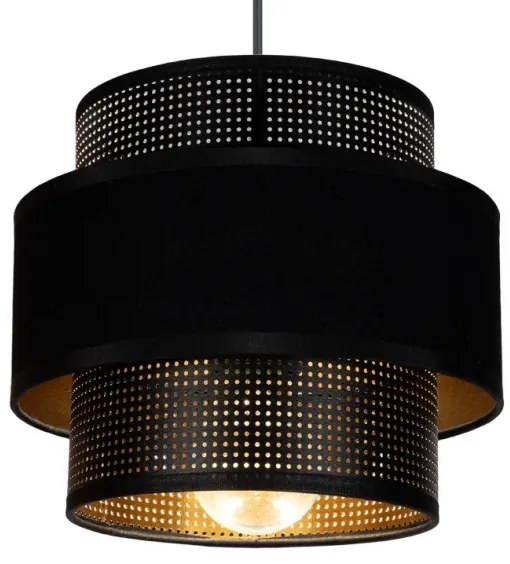 Lampadario a sospensione con filo NESS 2xE27/60W/230V diametro 30 cm nero