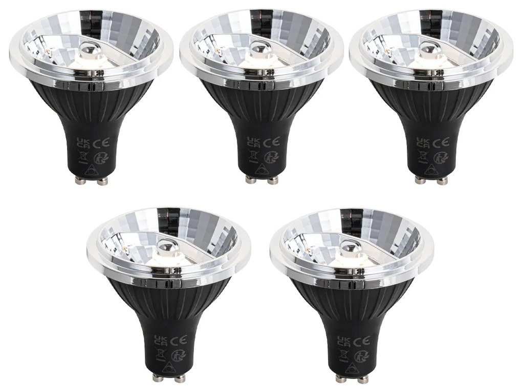 Set di 5 Lampadine LED dimmerabili GU10 70mm 6.5W 600lm 2700K