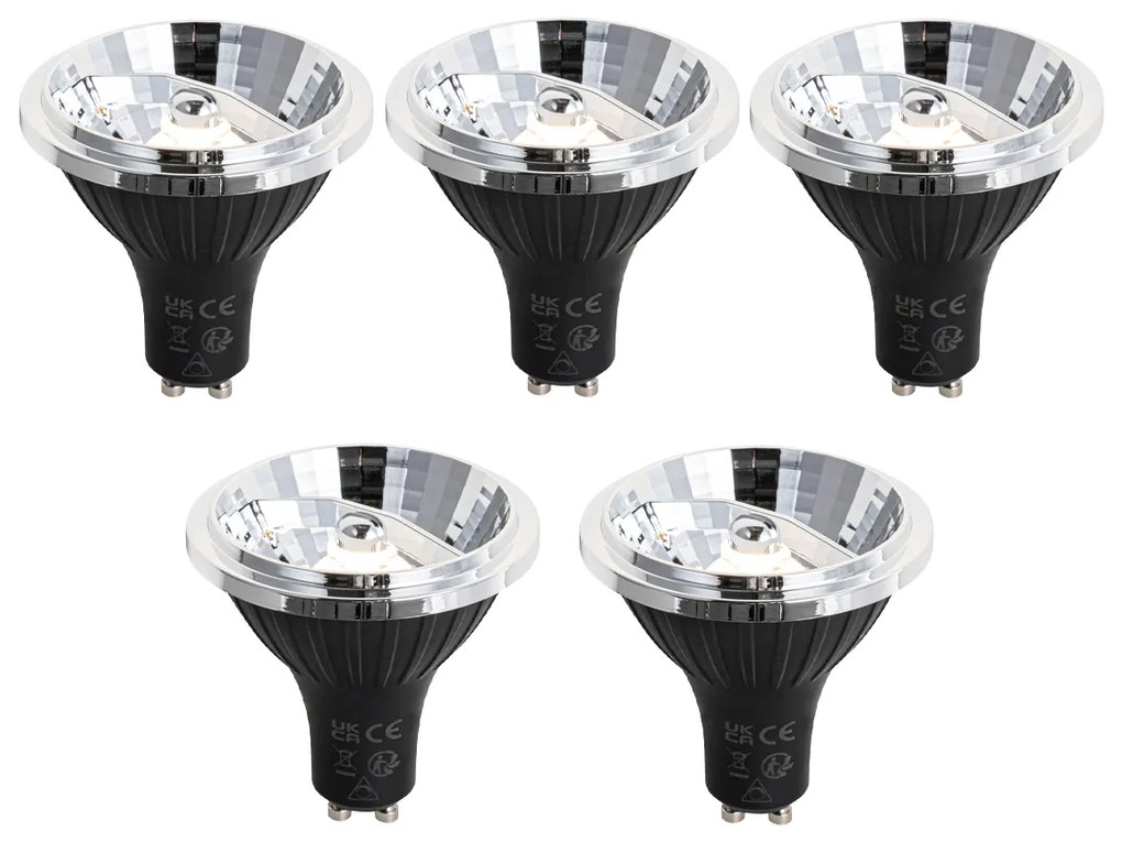 Set di 5 Lampadine LED GU10 Dimmerabili 70mm 6.5W 600 lm 2700K