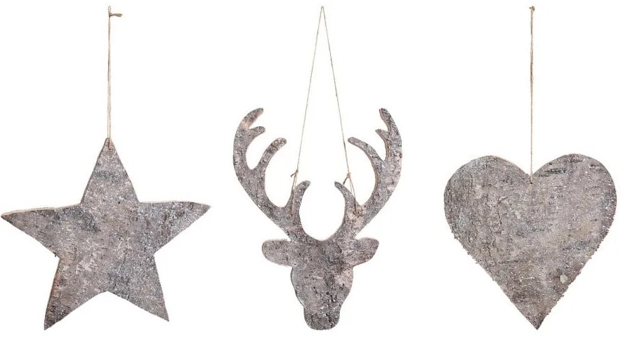 Set di 3 decorazioni natalizie da appendere Ecorce - Côté Table