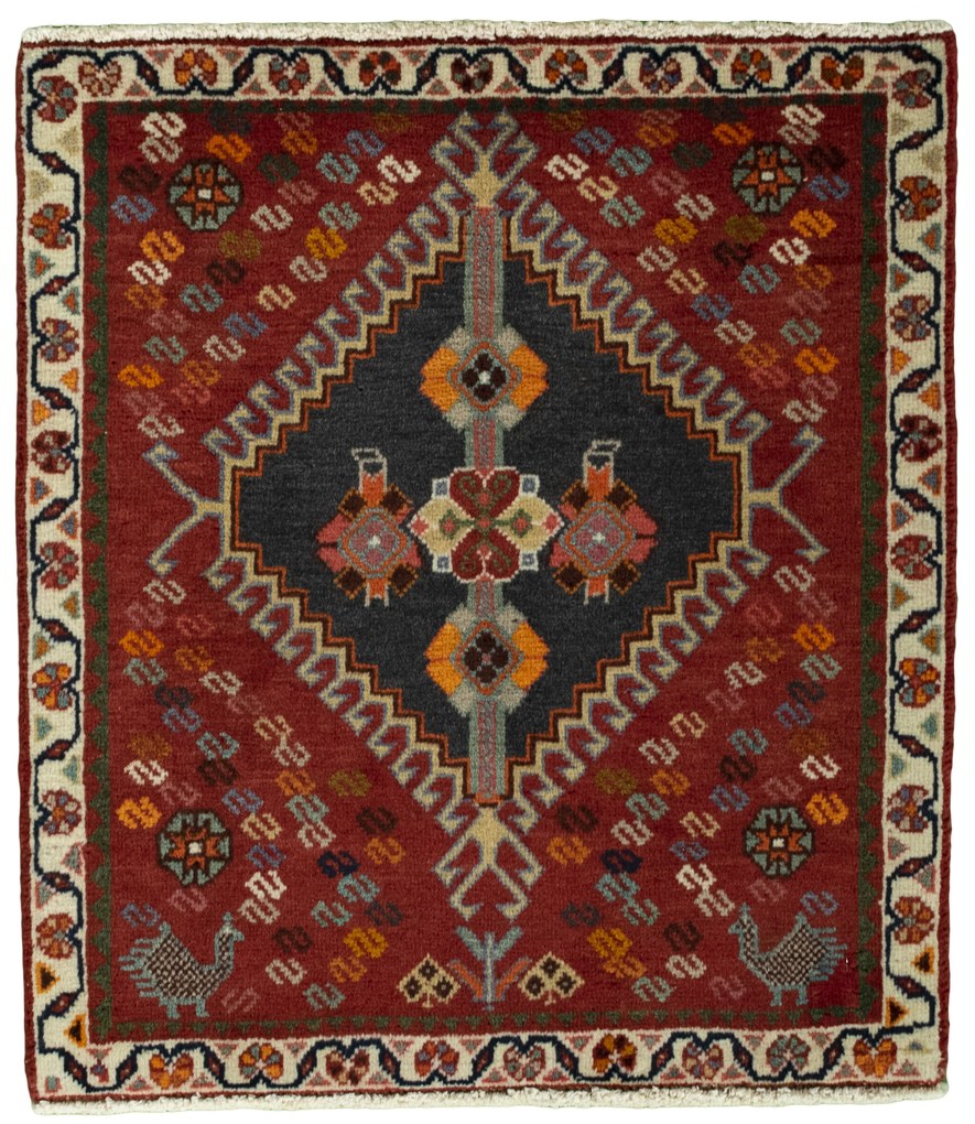 Shiraz Tappeto persiano 60x70 Rosso (Iran) Annodato A Mano
