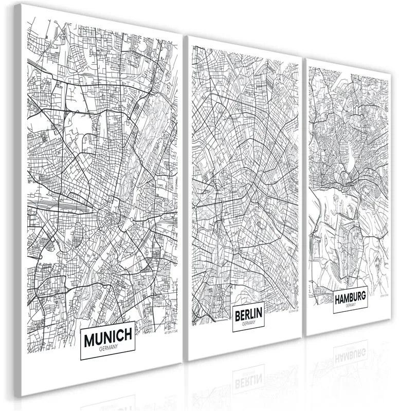 Quadro  German Metropolises (Collection)  Colore bianco e nero, Dimensioni e Misure 120x60