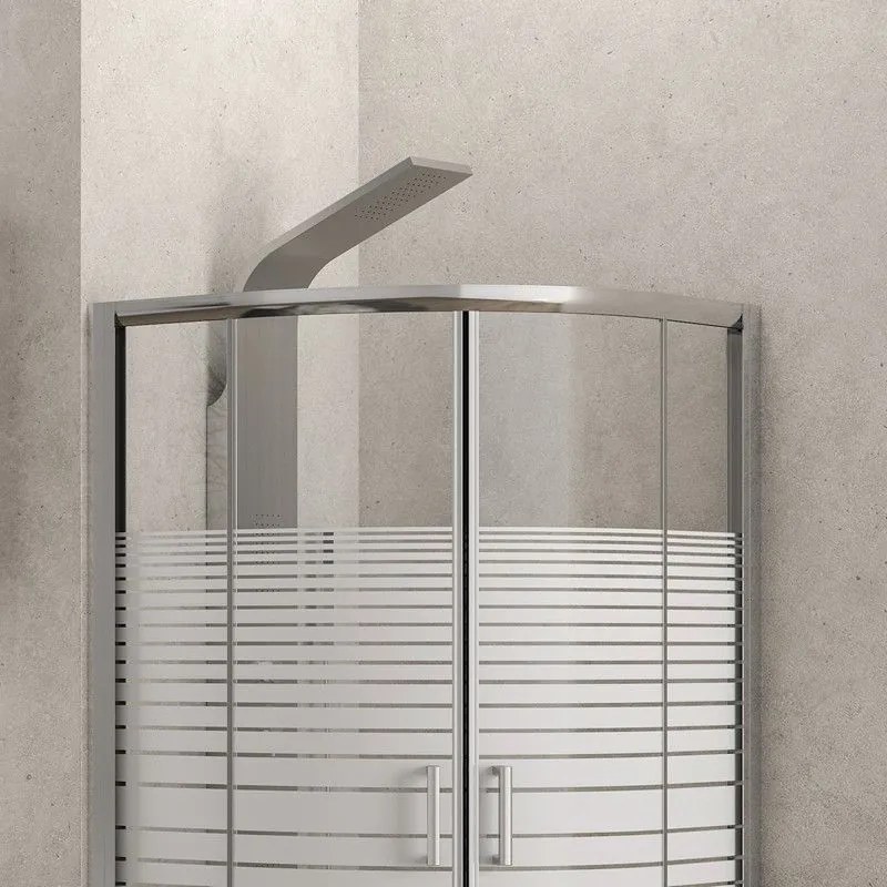 Kamalu - Box doccia 90x90 semicircolare vetro serigrafato altezza 180cm | K400