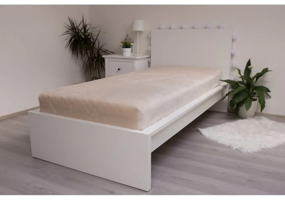 Lenzuolo con angoli color crema in microflanella 90x200 cm Basic – Jerry Fabrics