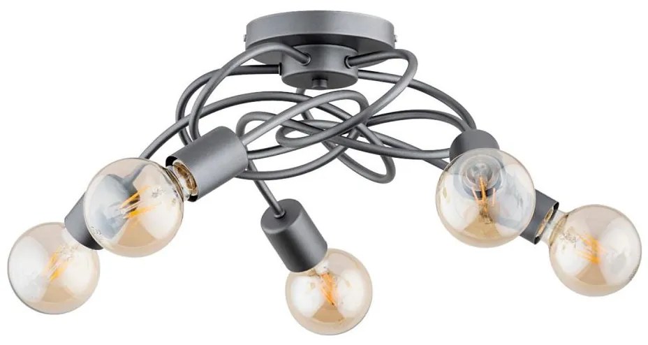 Lampadario a plafone MAXIS 5xE27/15W/230V grigio